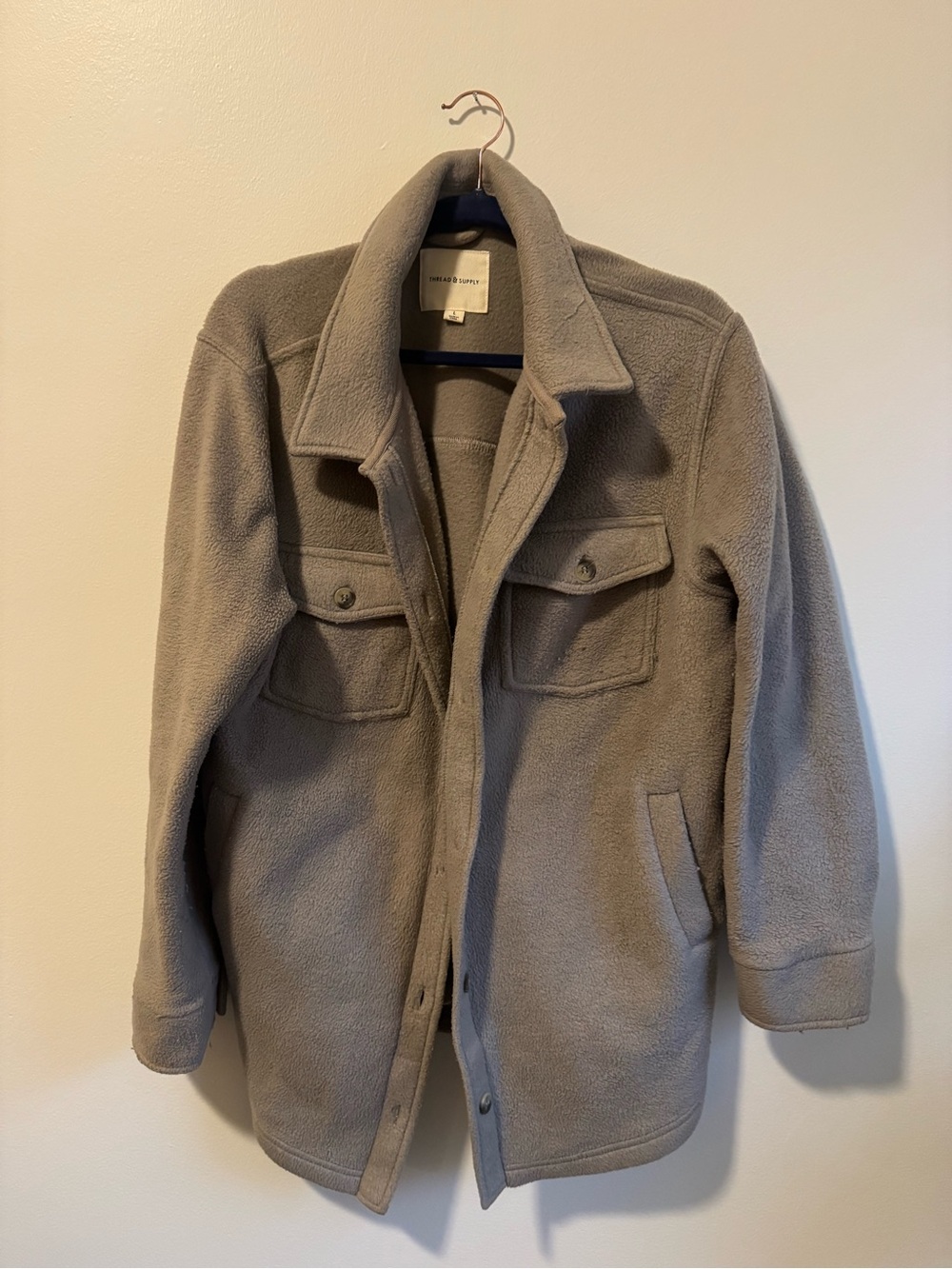 Thread & Supply Taupe Fleece Jacket
